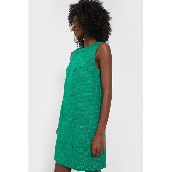 NWT Tuckernuck Pomander Place Emerald Green Tweed Bianca Dress a Line Classy XXL - Picture 14 of 15